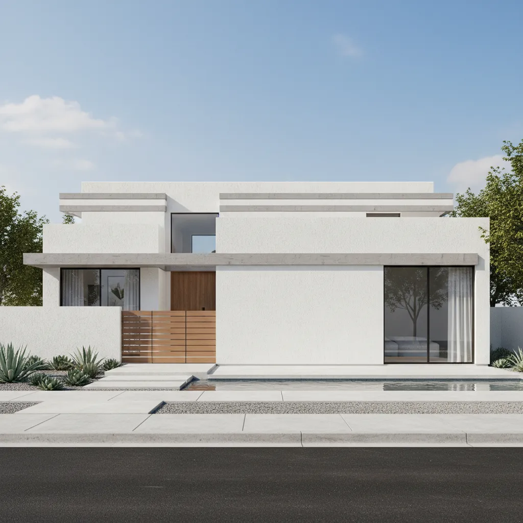 single floor modern house showing simple clean parapet wall profile