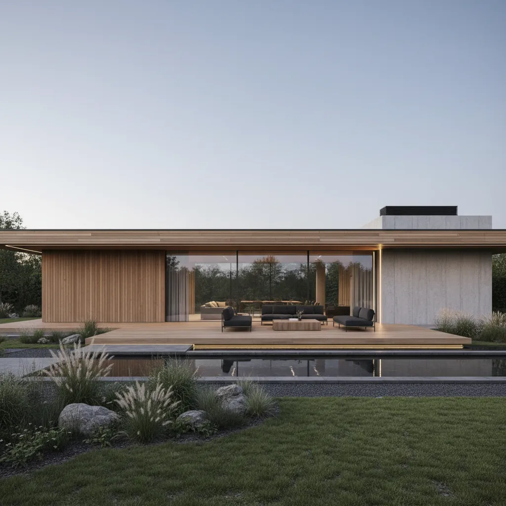 Casa moderna de una sola planta de aproximadamente 200 metros cuadrados