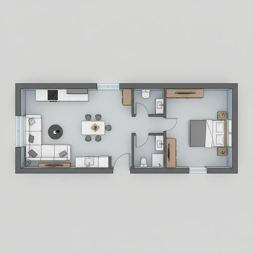 single story small house floor layout under 1000 sq ft
