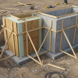Comparison of insulated wall panels and solid concrete basement walls on a new home site