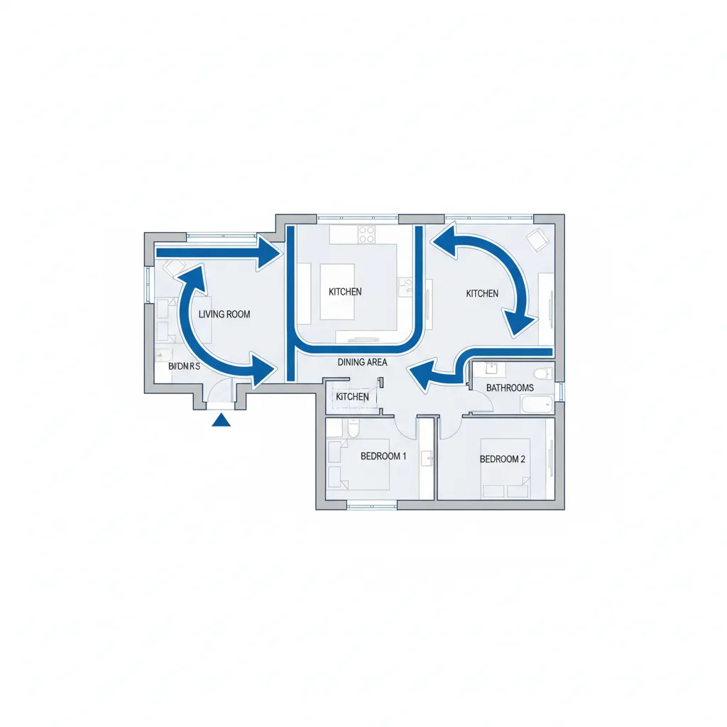 Diagram sirkulasi ruang dalam rumah
