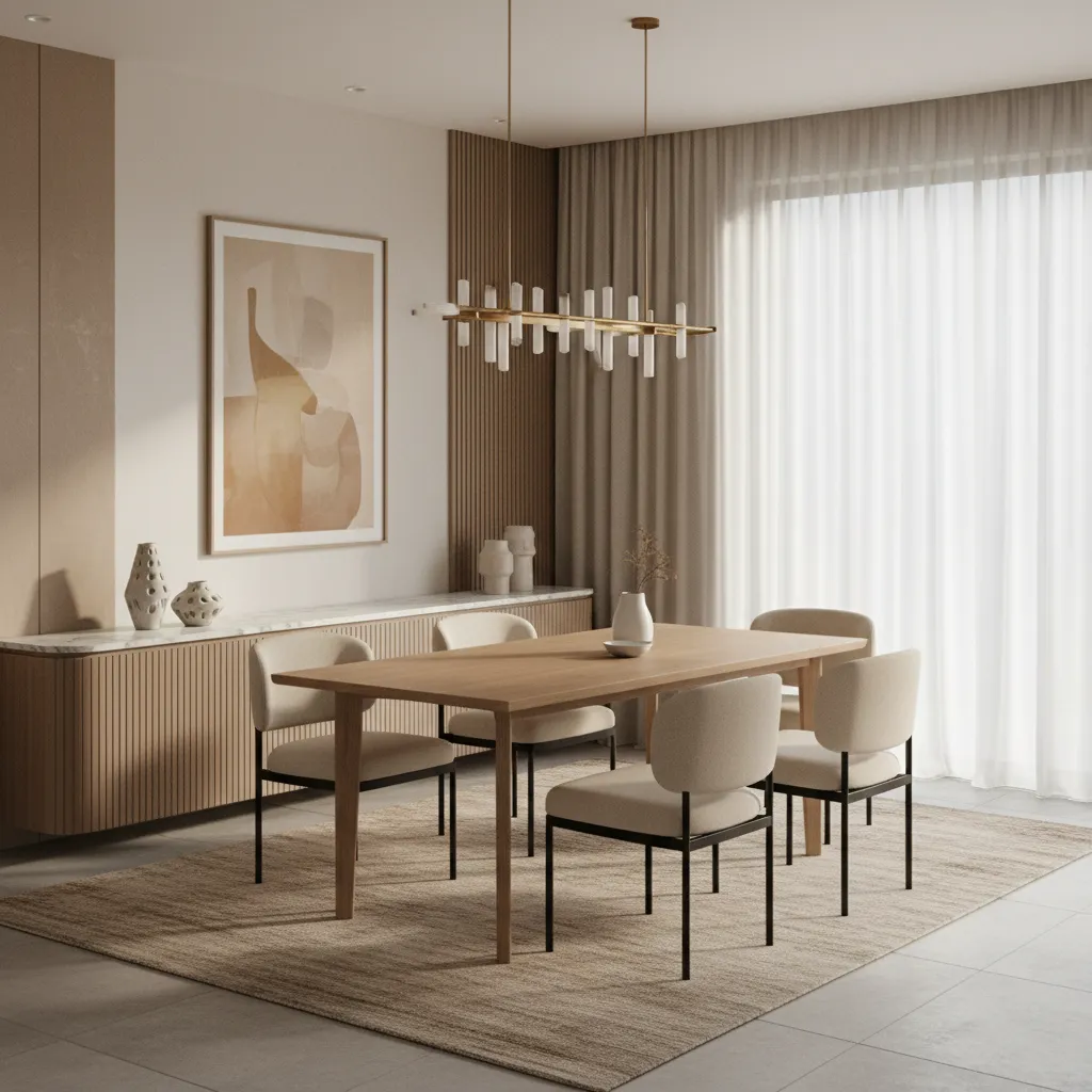 rectangular dining table seating arrangement for six people
