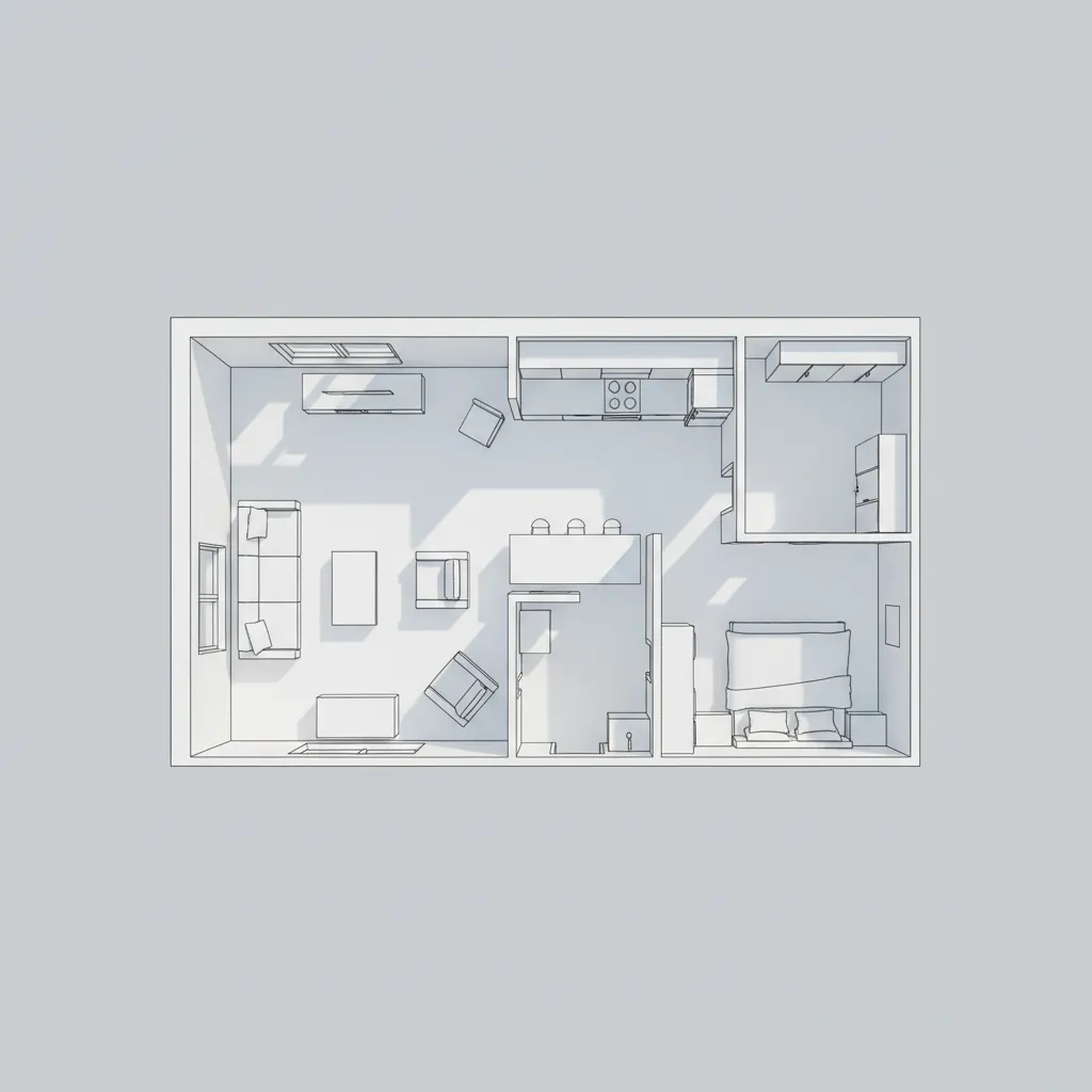 3D home layout model similar to designs created with SketchUp