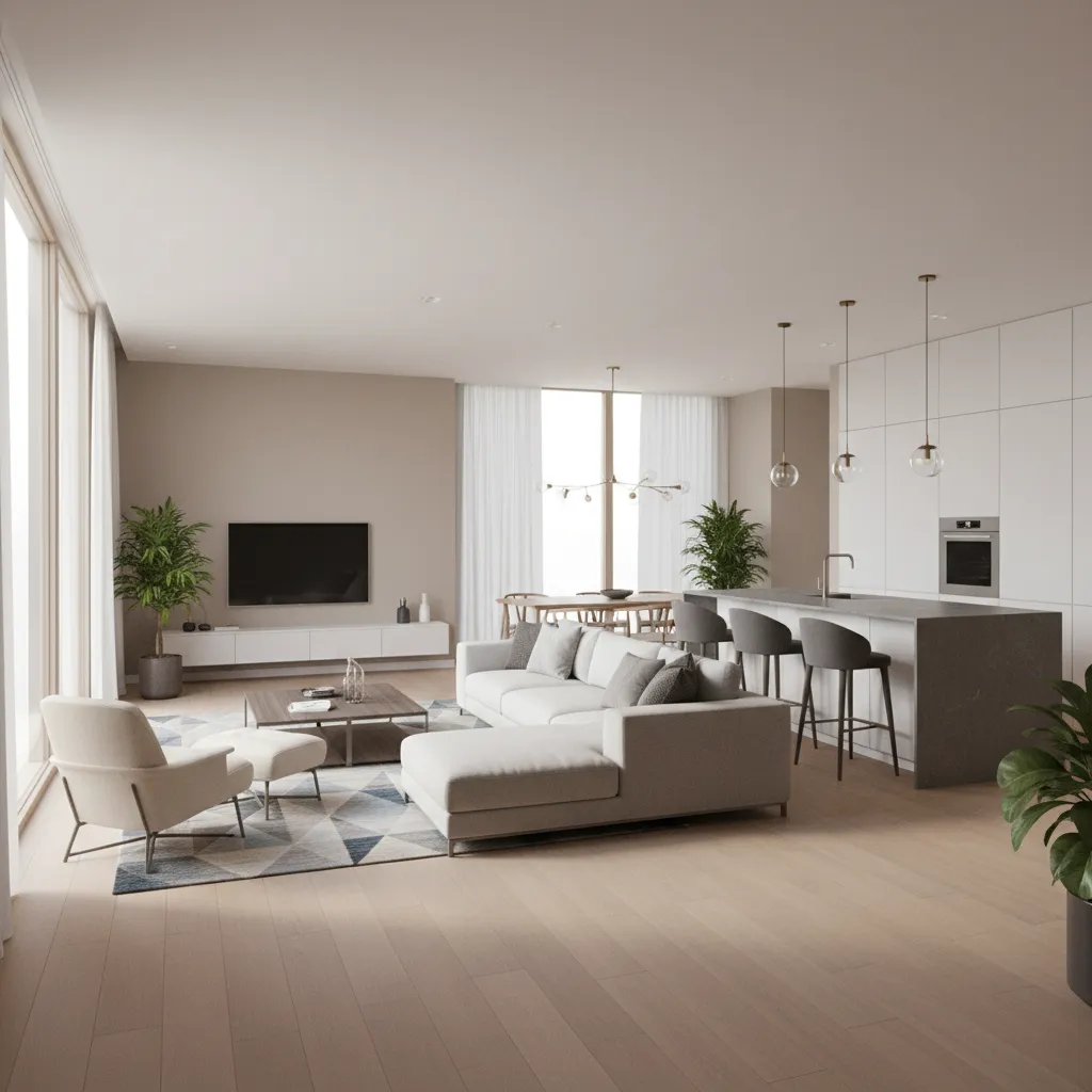 3D home model created with SketchUp showing furniture layout