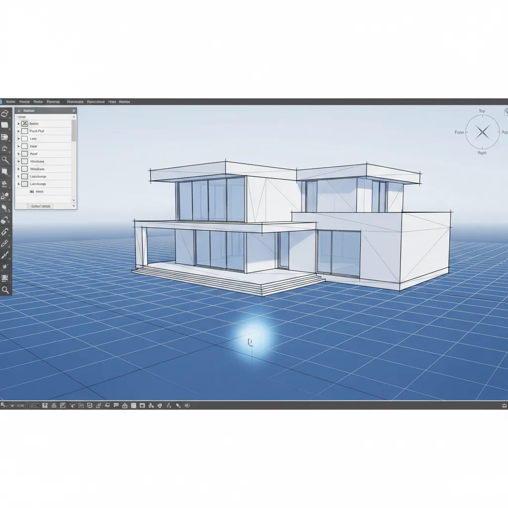 3D home model created in professional design software environment