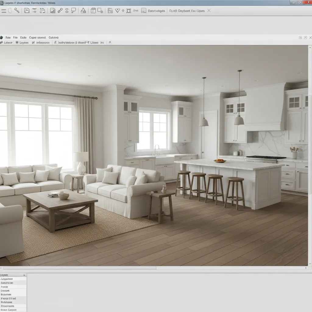 3D home renovation model created with sketchup style design software