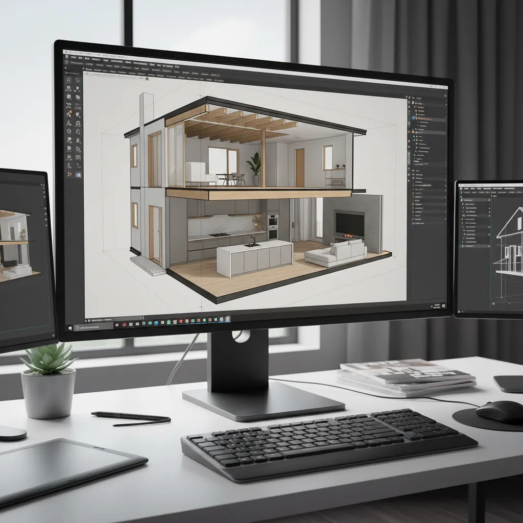 detailed 3D house renovation model created in professional design software