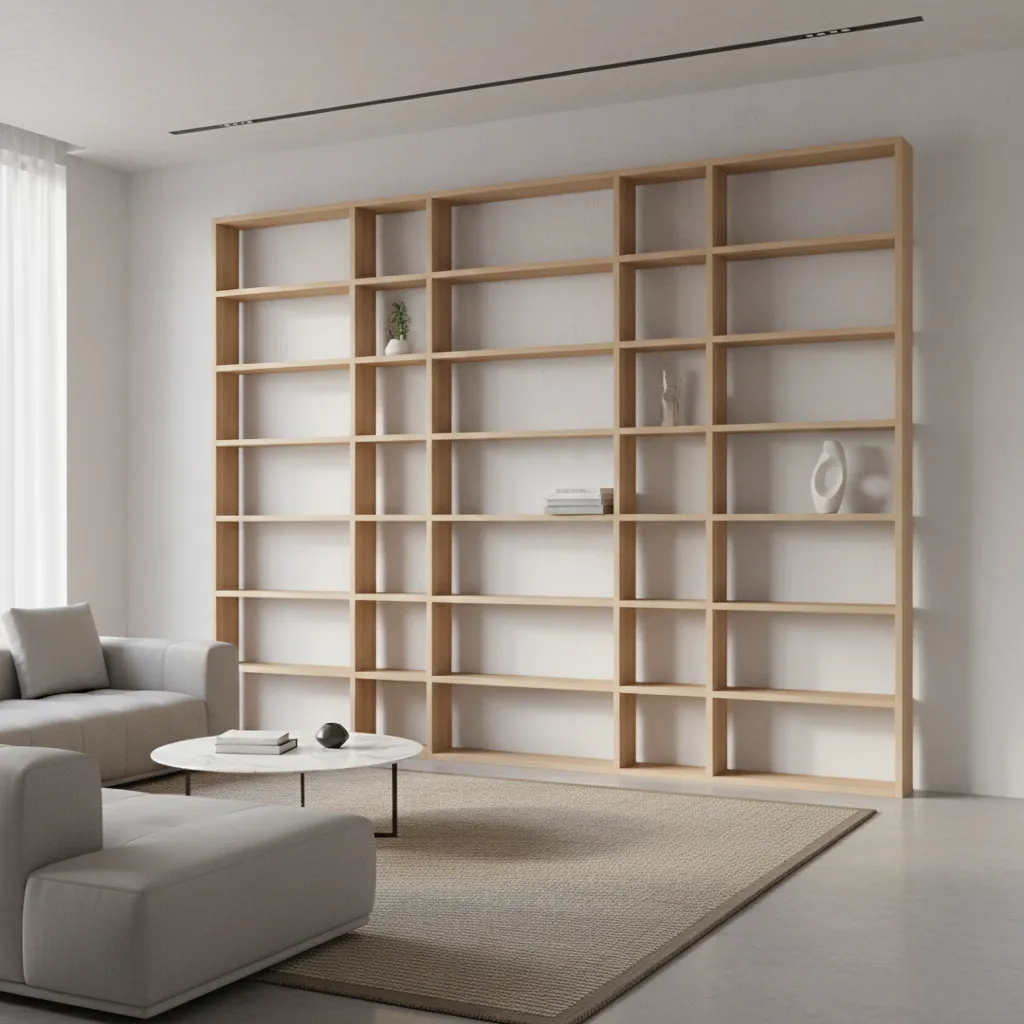 3D modeled wall shelving unit concept visualization