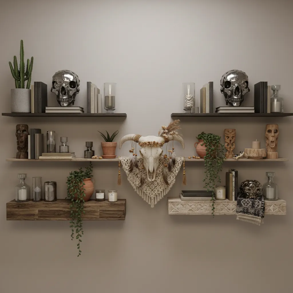 decorative skull sculptures styled in different interior design themes