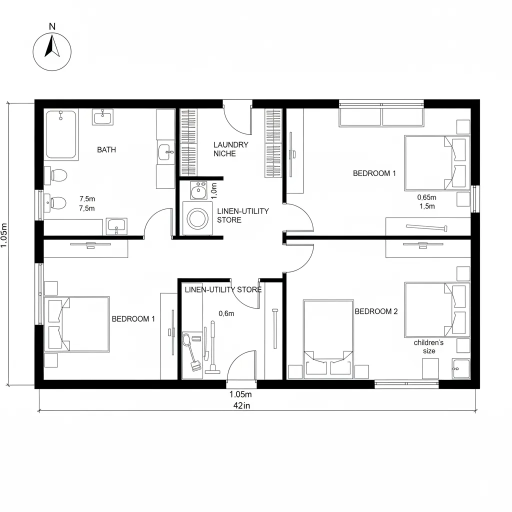 Sleep Wing with Linen–Utility Store Room