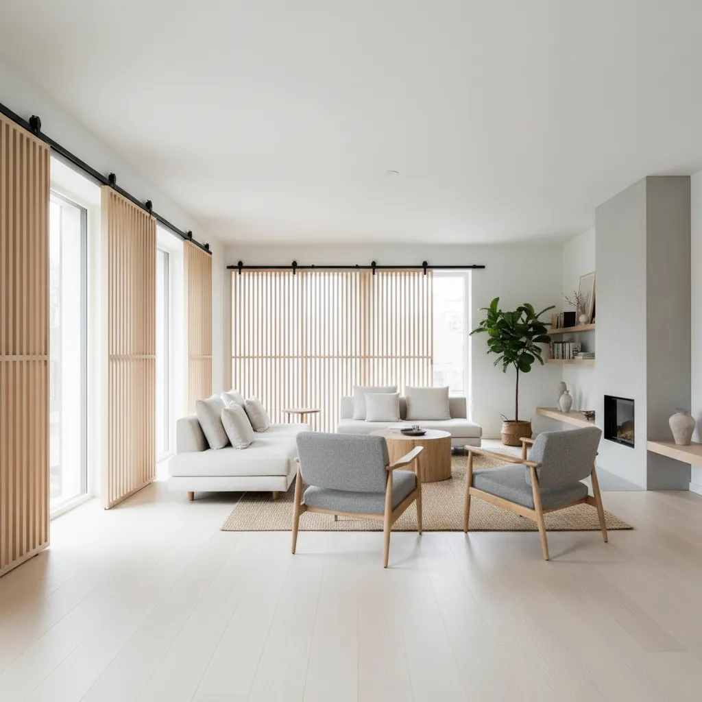 Modern apartment layout using sliding door shutter to improve circulation space