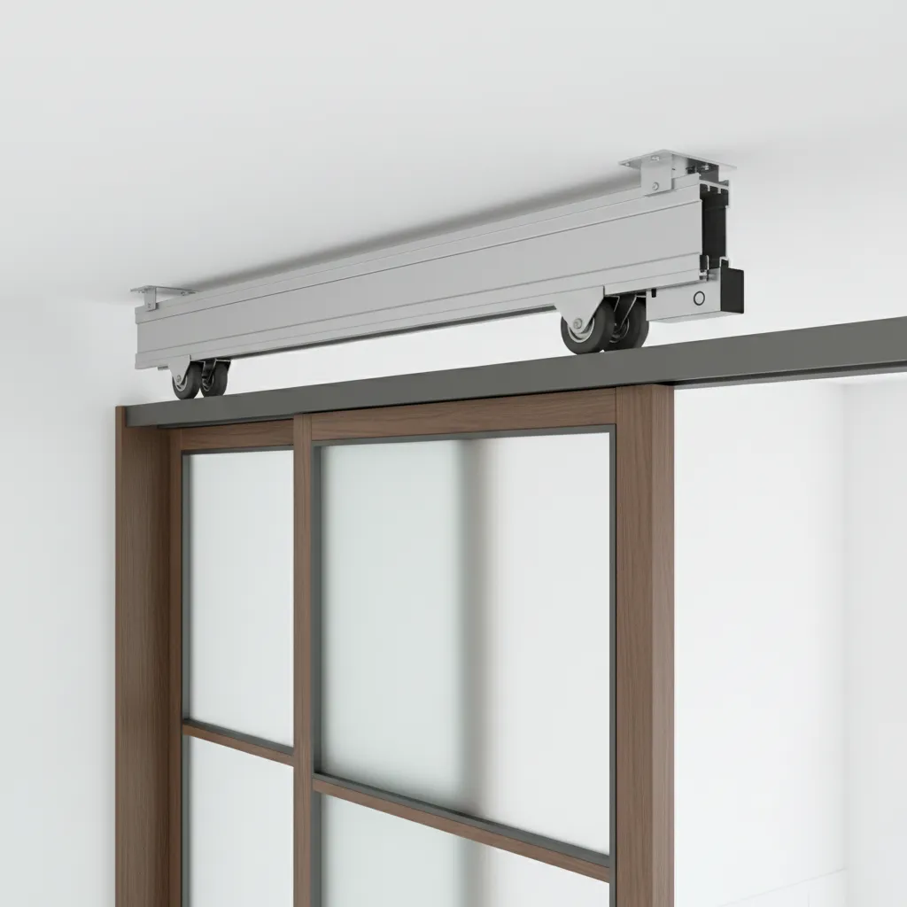 aluminum sliding door track and roller mechanism for mirror doors