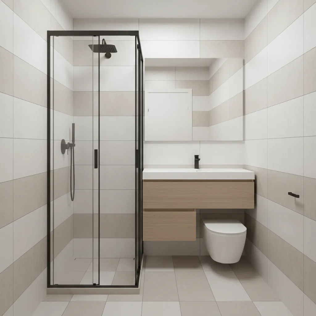small bathroom with sliding glass partition door separating shower