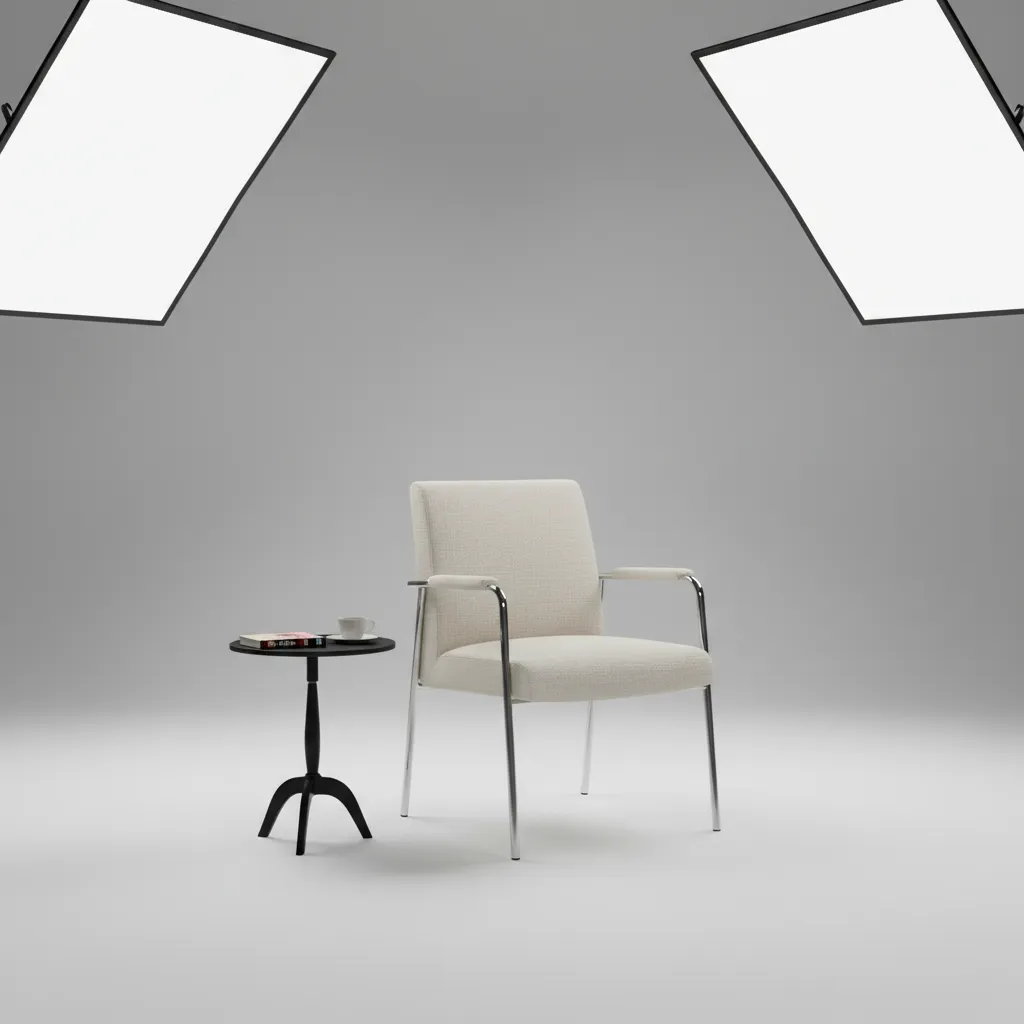 Slim frame accent chair showing thin arms and exposed legs