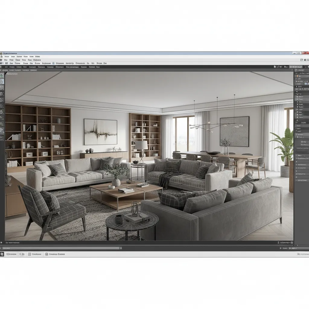 3D modeling viewport with heavy geometry causing slow performance