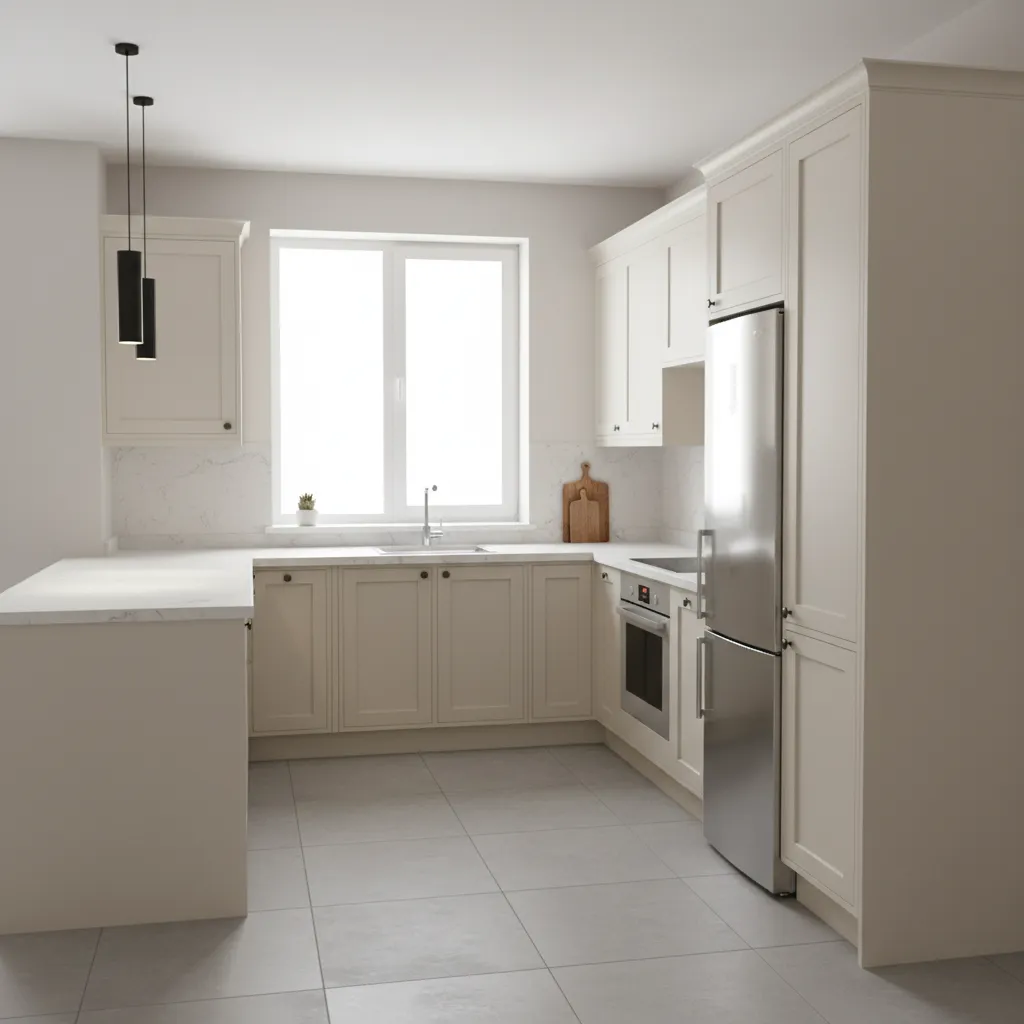 small 10x10 kitchen remodel layout with modern cabinets and appliances