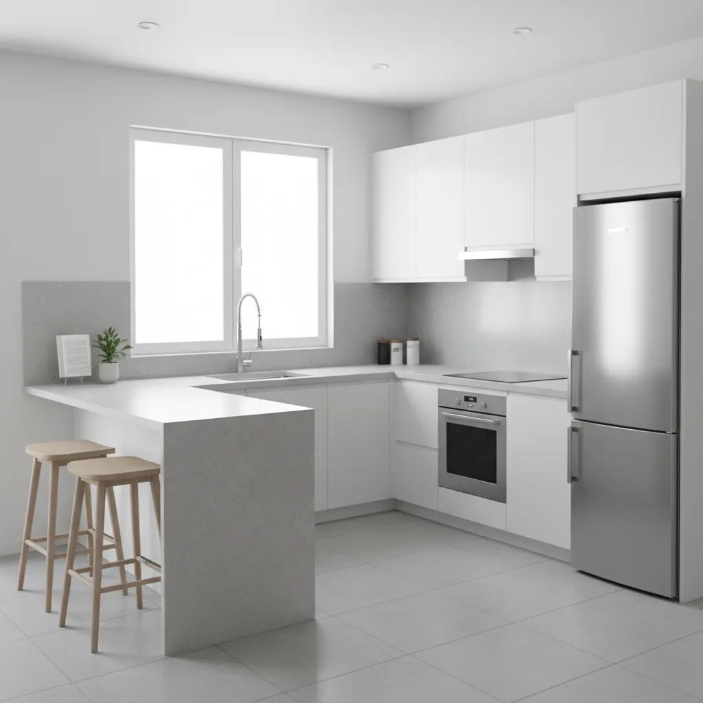 compact 12x12 kitchen remodel with efficient cabinets and appliances