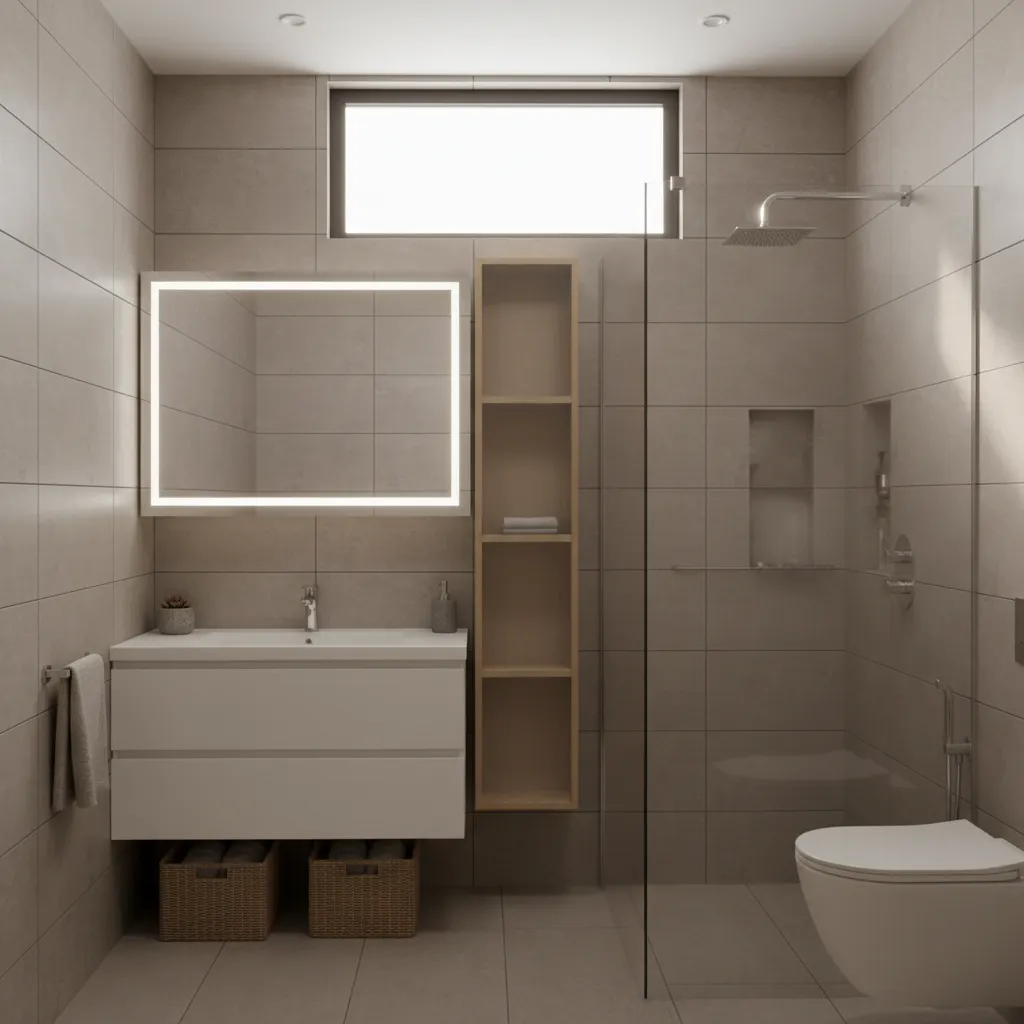 Maximize Storage in a Small 1BHK Bathroom Without Clutter