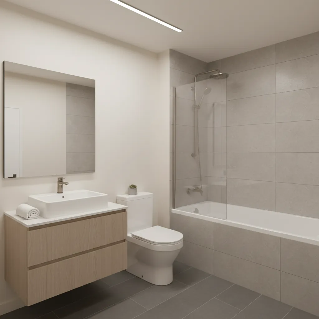 compact 5x8 bathroom layout with tub toilet and vanity