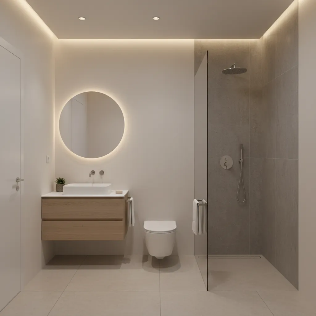 compact 6x6 bathroom layout with vanity toilet and shower