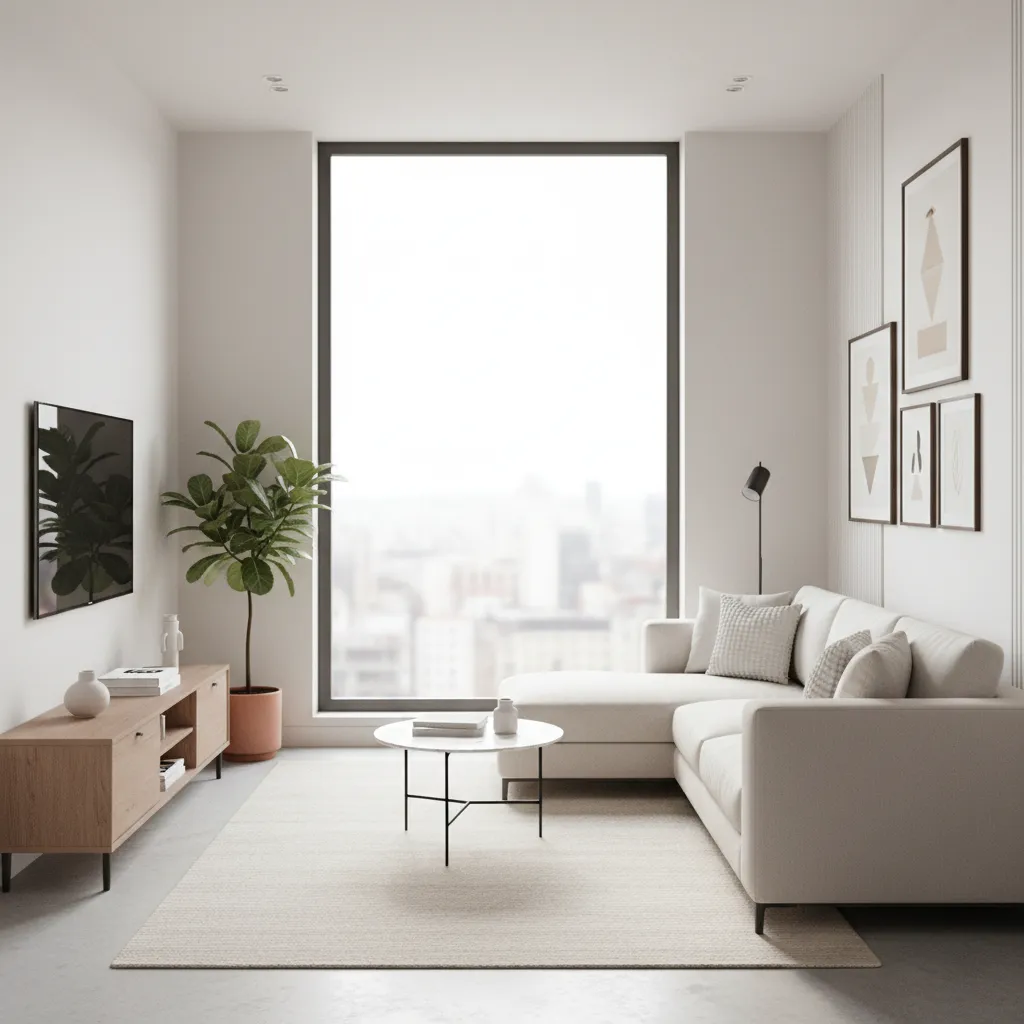 Không gian phòng khách nhà 70m2 nhỏ gọn hiện đại