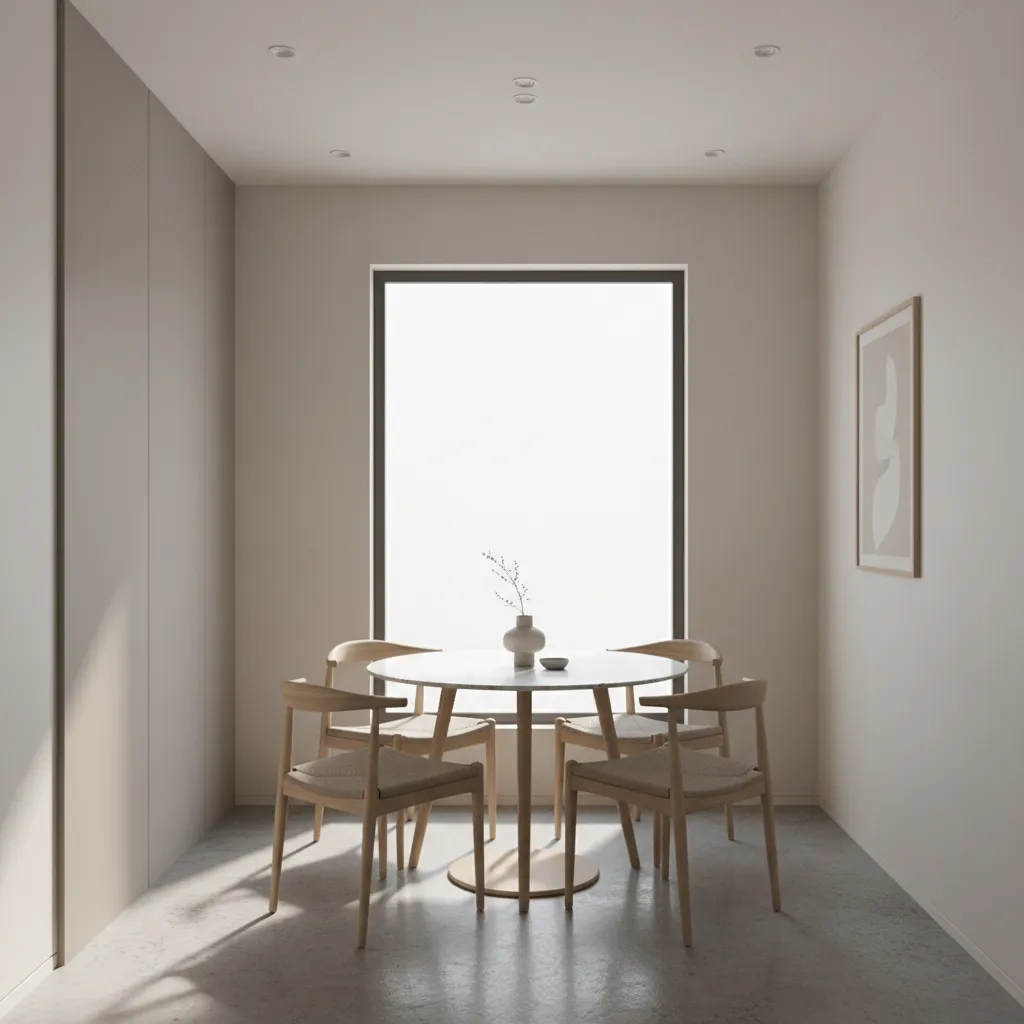 small 9x9 dining room with compact dining table and four chairs