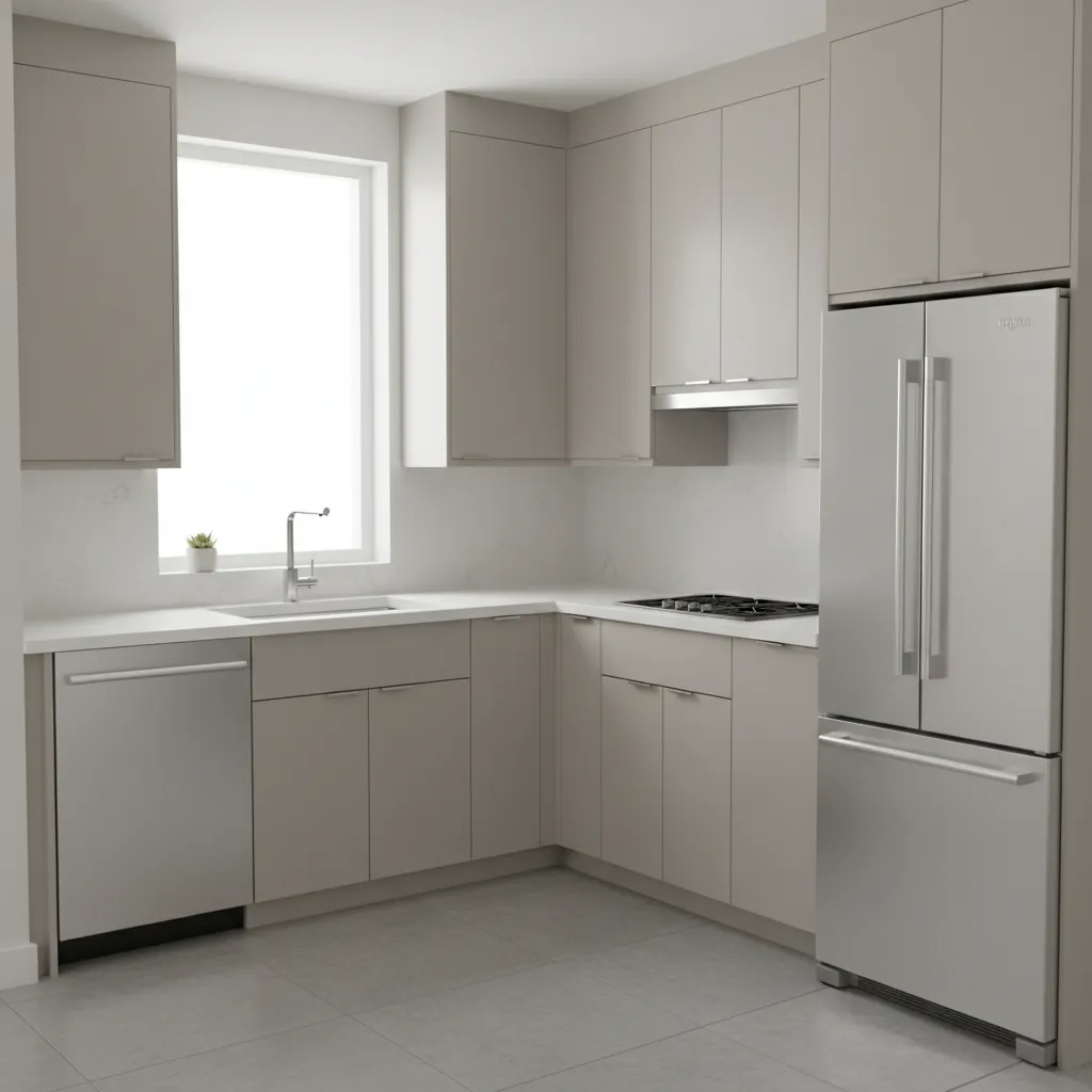 compact 9x9 kitchen layout with efficient work triangle
