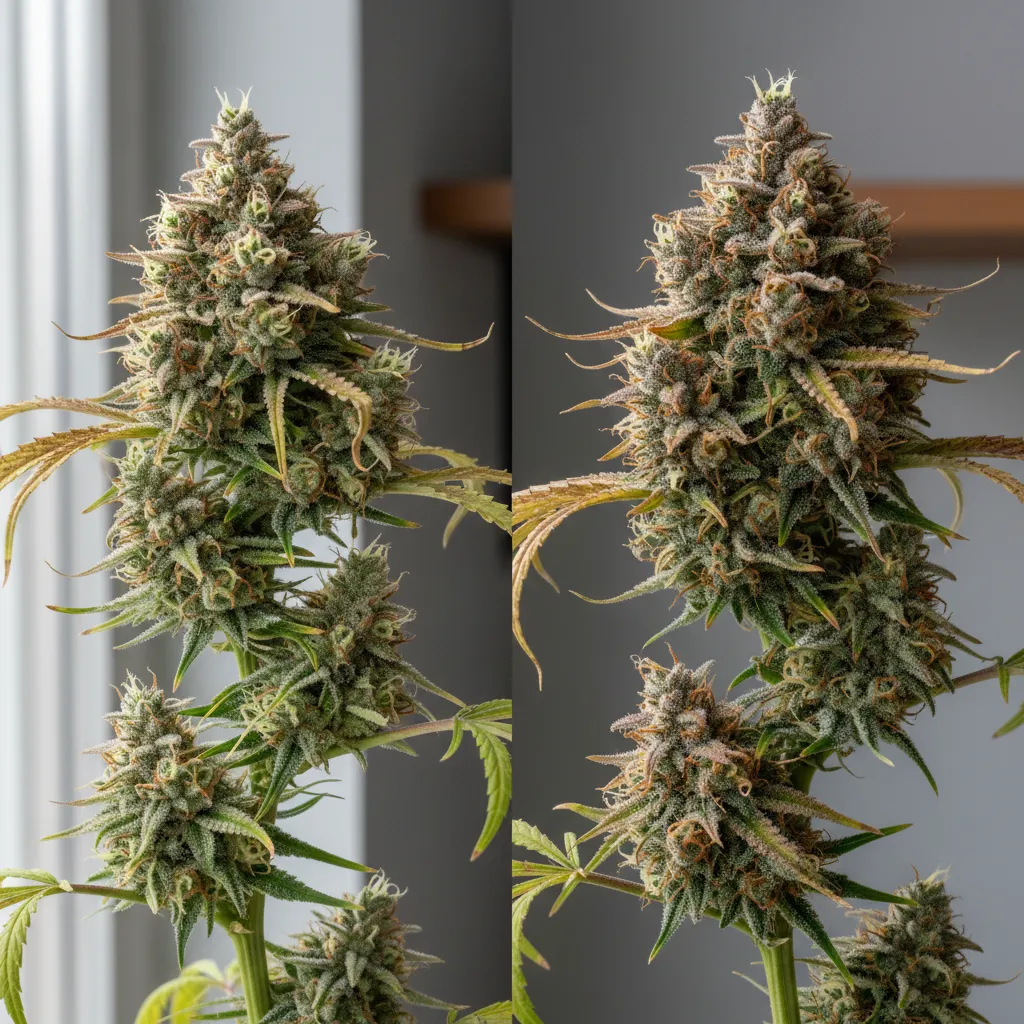 Comparison between airy buds and dense buds on flowering plants