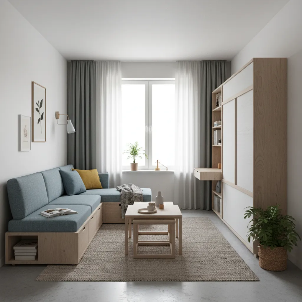 Diseño optimizado de un apartamento pequeño generado con ayuda de IA