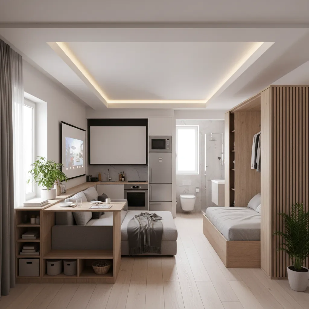 Diseño optimizado de un apartamento pequeño generado con IA