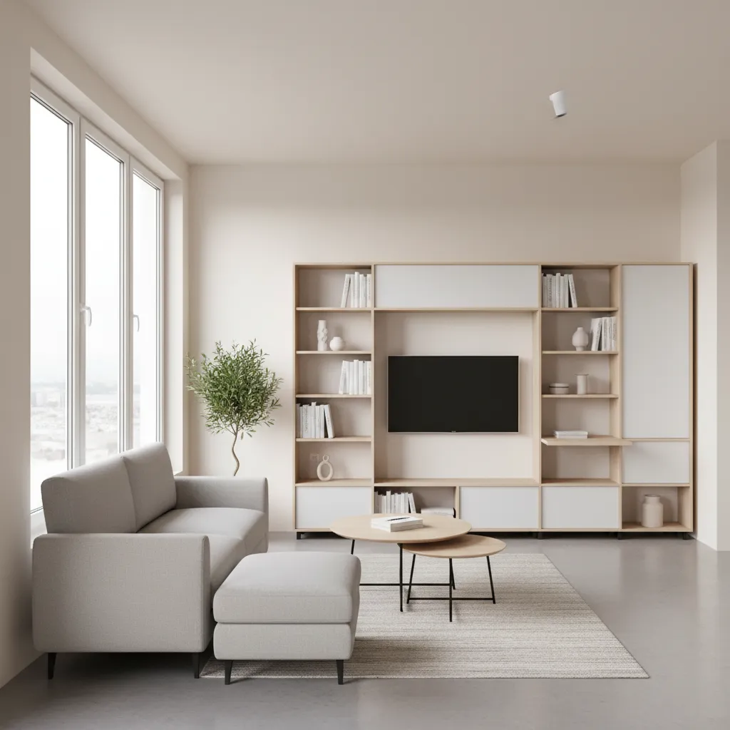 AI optimized layout for small apartment living room