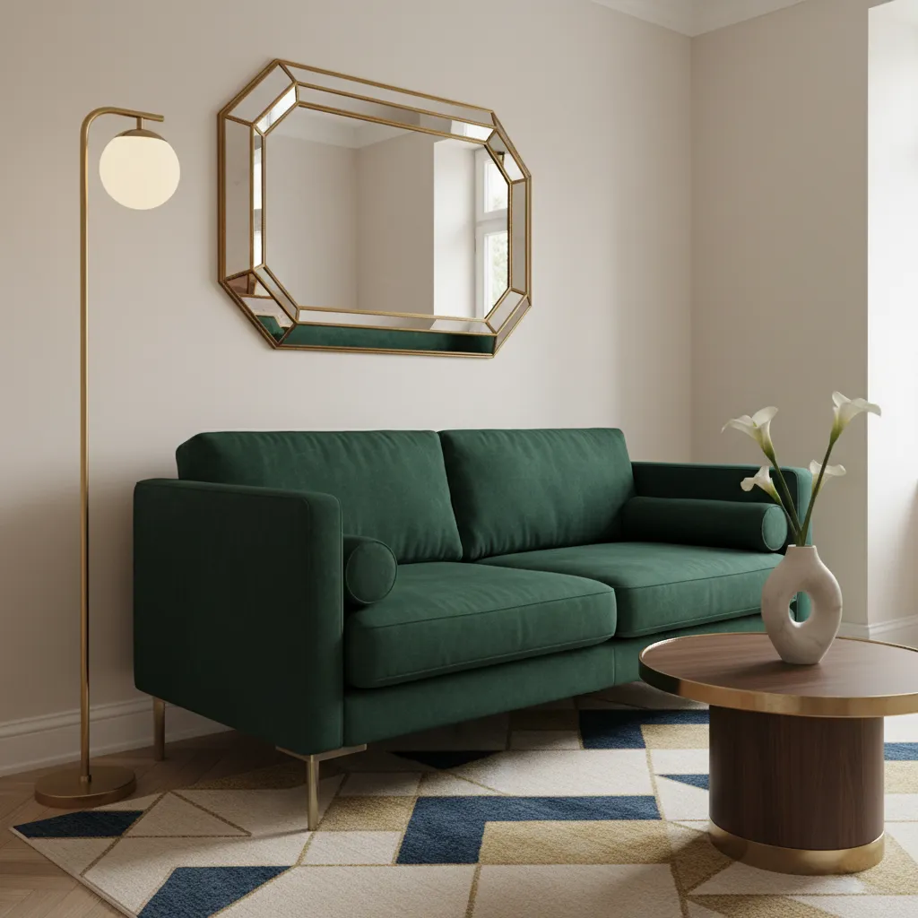 Pequeño apartamento decorado con detalles art decó modernos