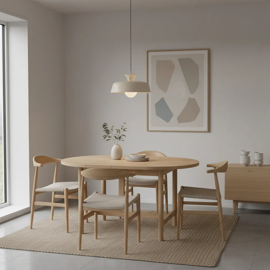 small apartment dining area with drop leaf table fully extended