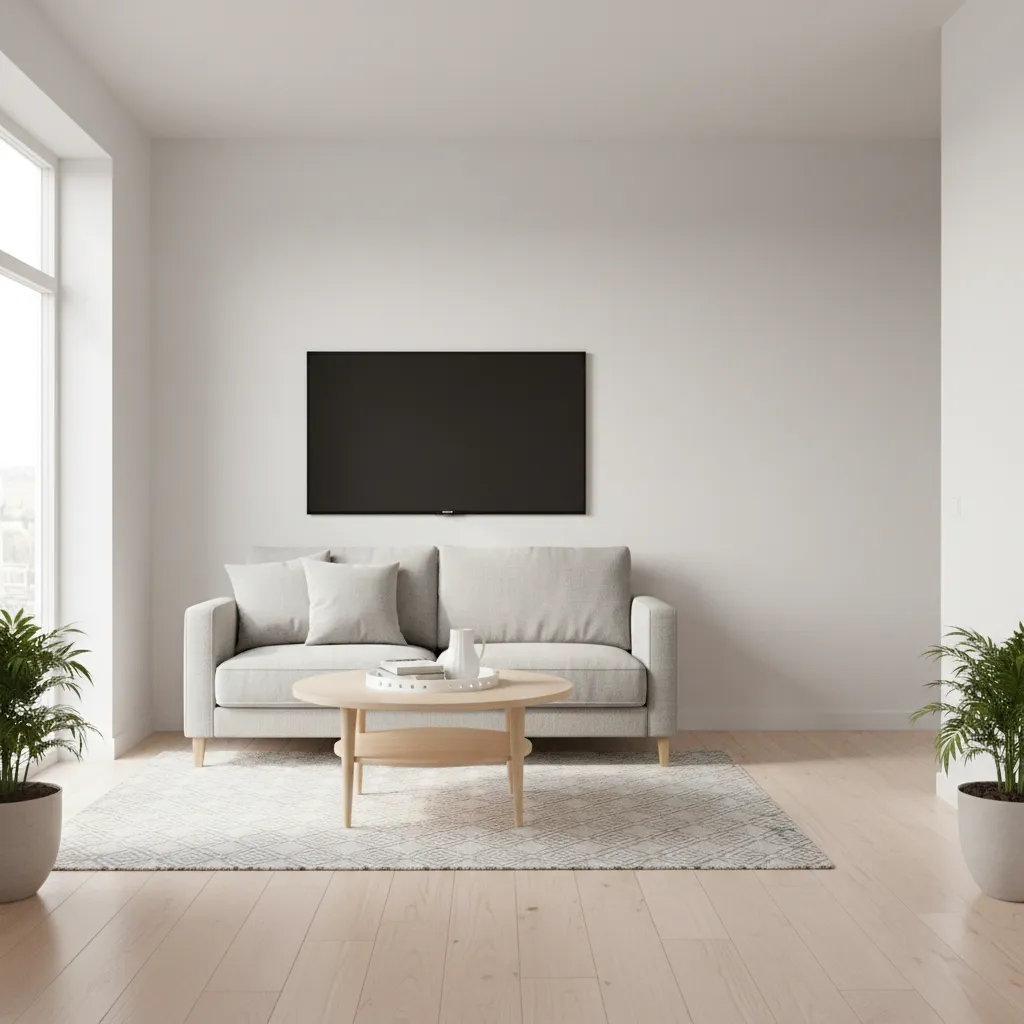 Small apartment living room showing optimized furniture placement for better space flow