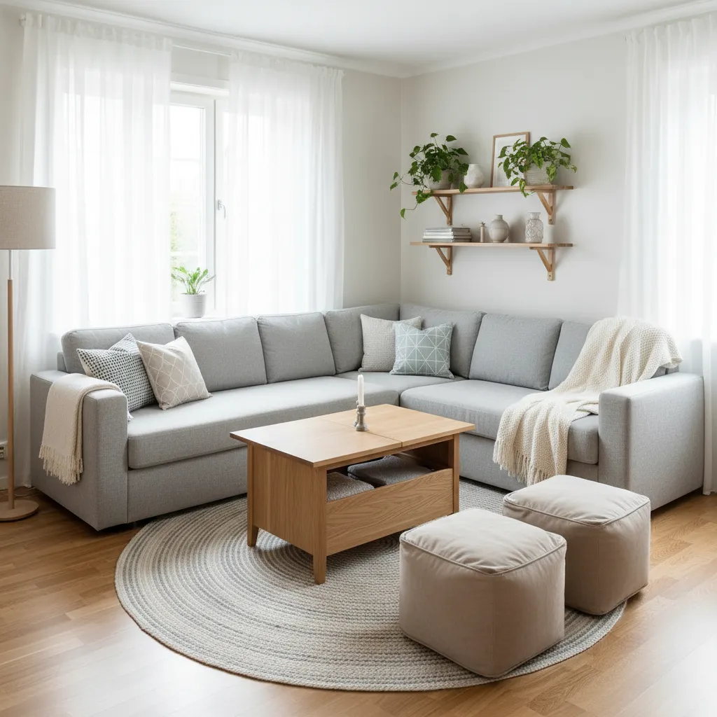 Apartamento pequeño bien diseñado con mobiliario funcional