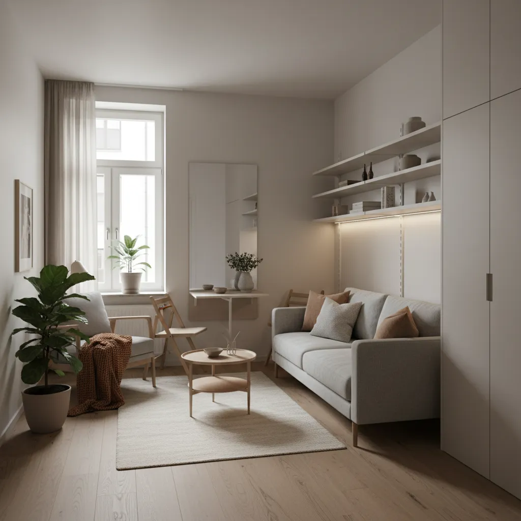 Diseño optimizado de un apartamento pequeño moderno