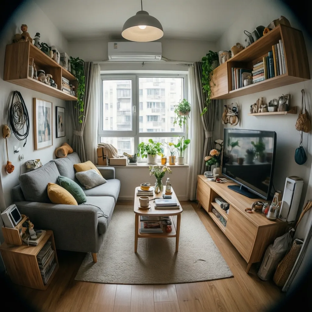 apartamento pequeño bien diseñado con muebles multifuncionales