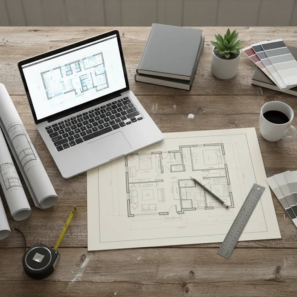 Plano de distribución de un apartamento pequeño diseñado por estudiante