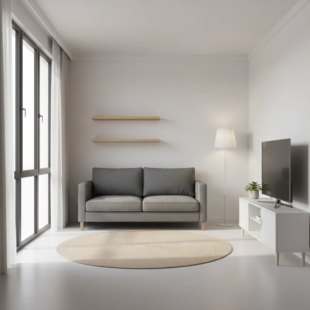 small apartment living room layout optimized for openness and emotional comfort