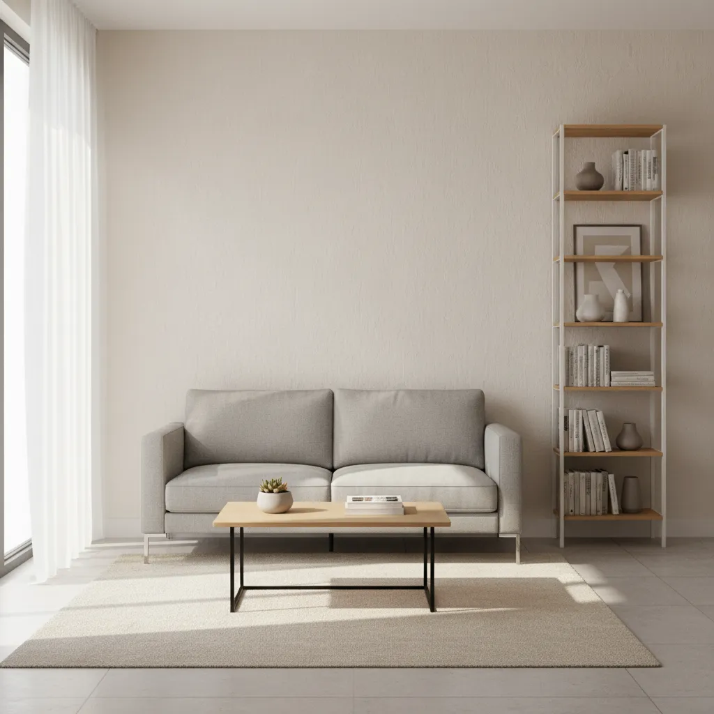 Small apartment living room showing compact furniture layout