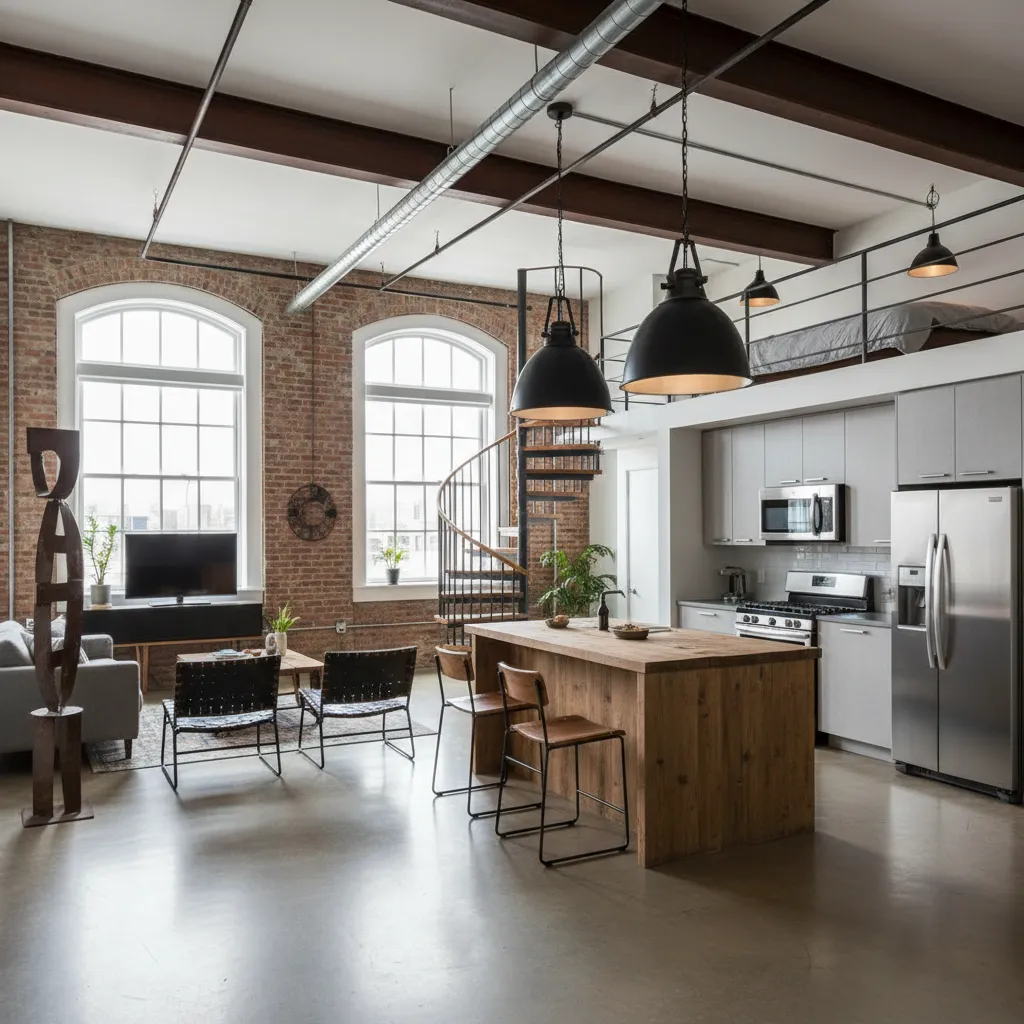 Apartamento pequeño adaptado con estética estilo loft
