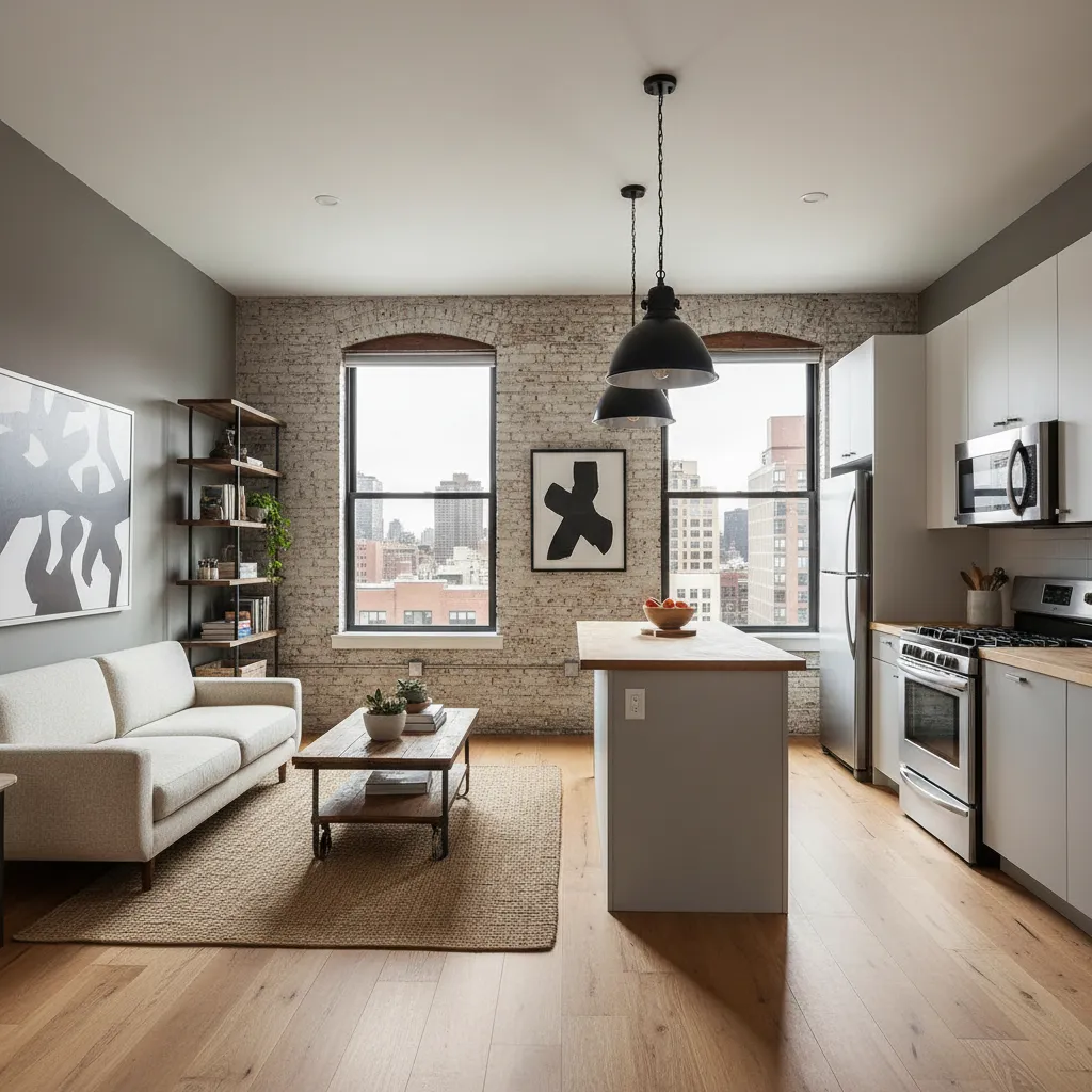 Apartamento pequeño decorado estilo New York