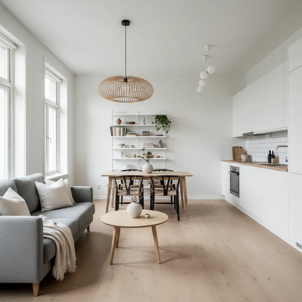 Apartamento pequeño con diseño abierto y buena iluminación