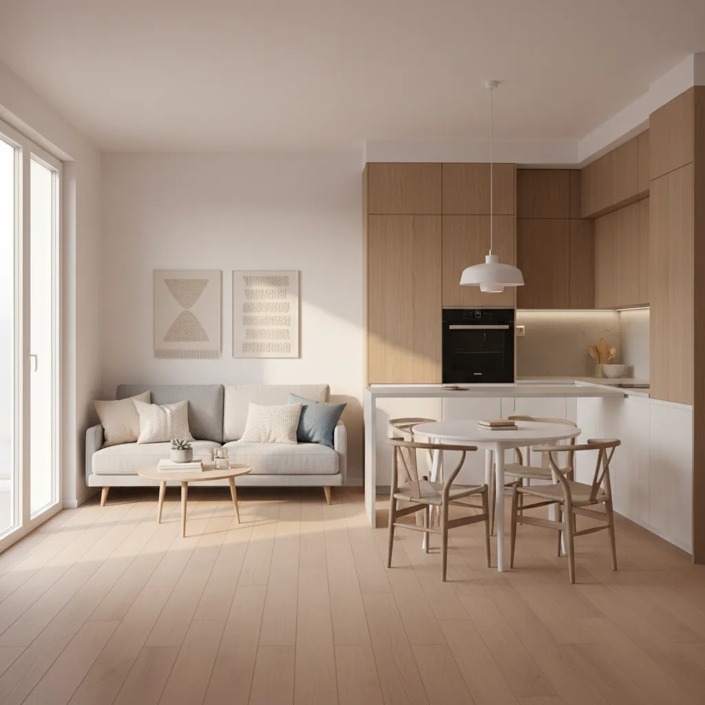 Không gian mở trong thiết kế căn hộ 40m2