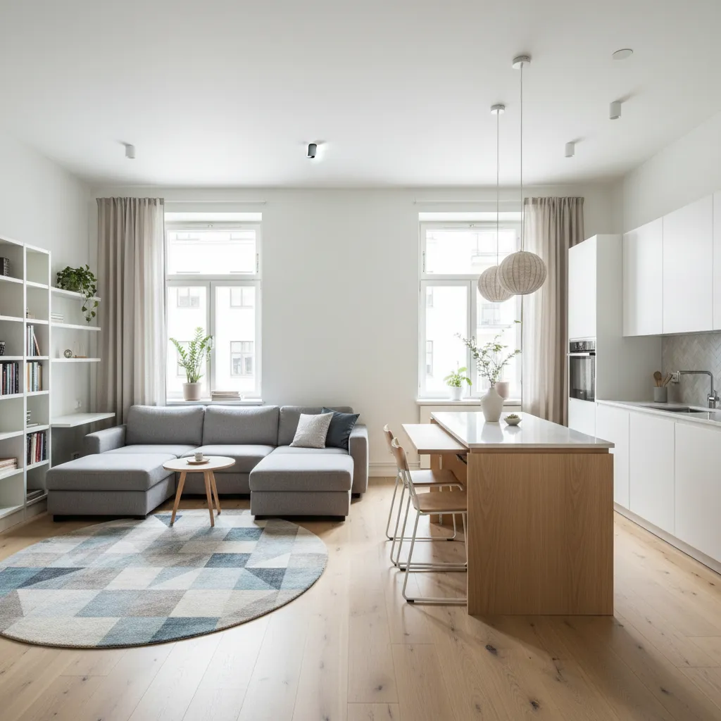 Apartamento pequeño optimizado con muebles funcionales