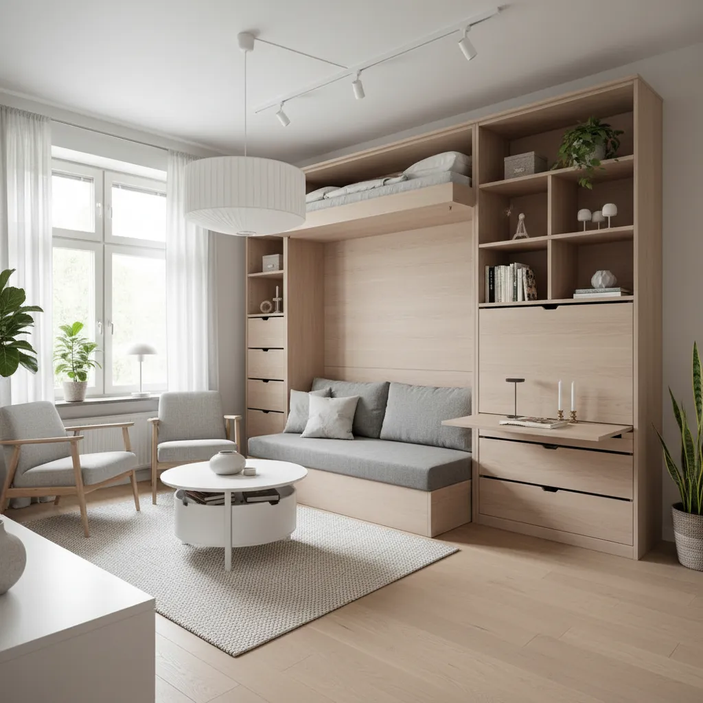 Apartamento pequeño optimizado con soluciones de diseño inteligente