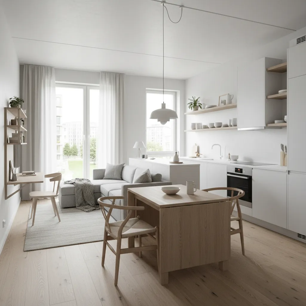 Apartamento pequeño optimizado con diseño interior funcional