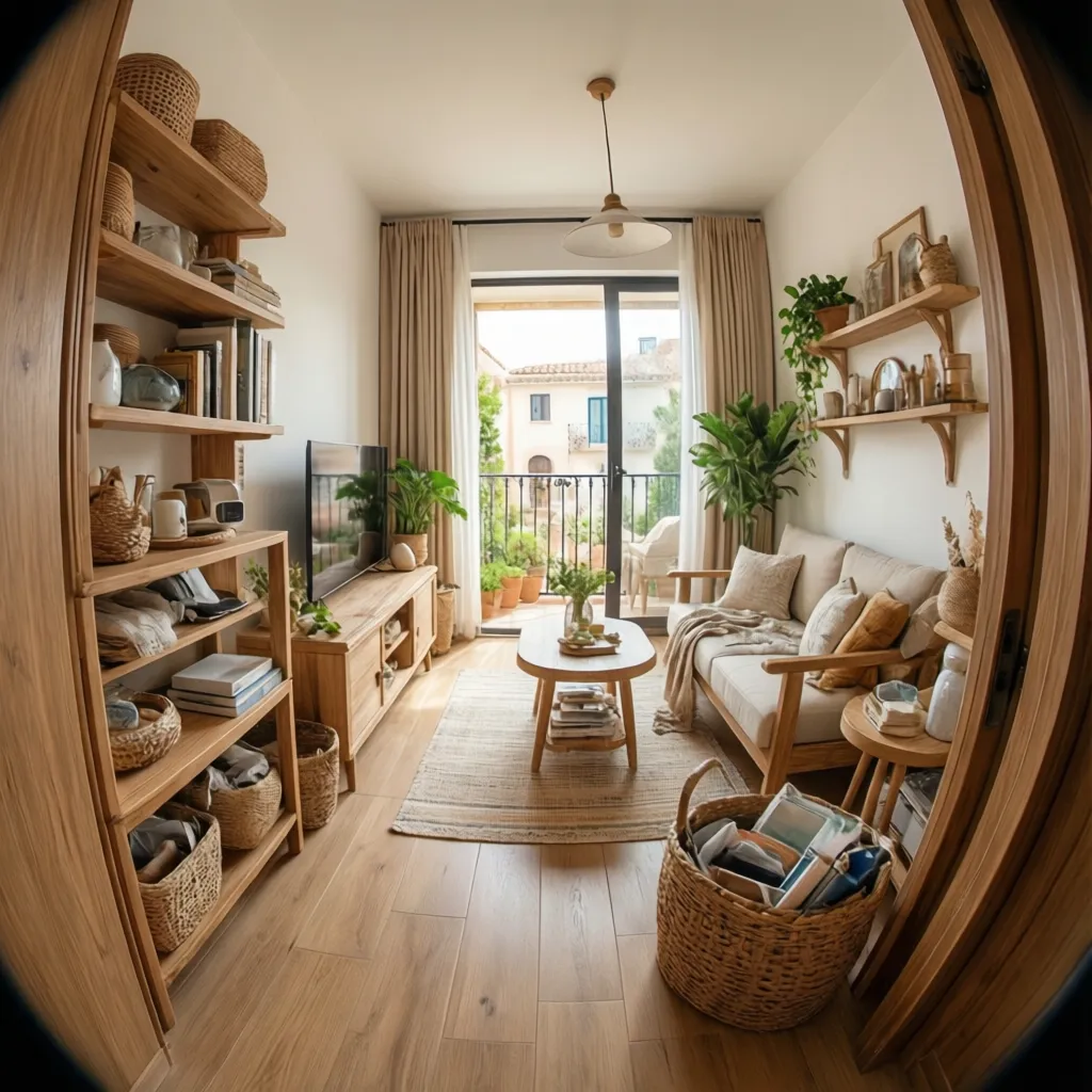Apartamento pequeño optimizado con diseño interior moderno