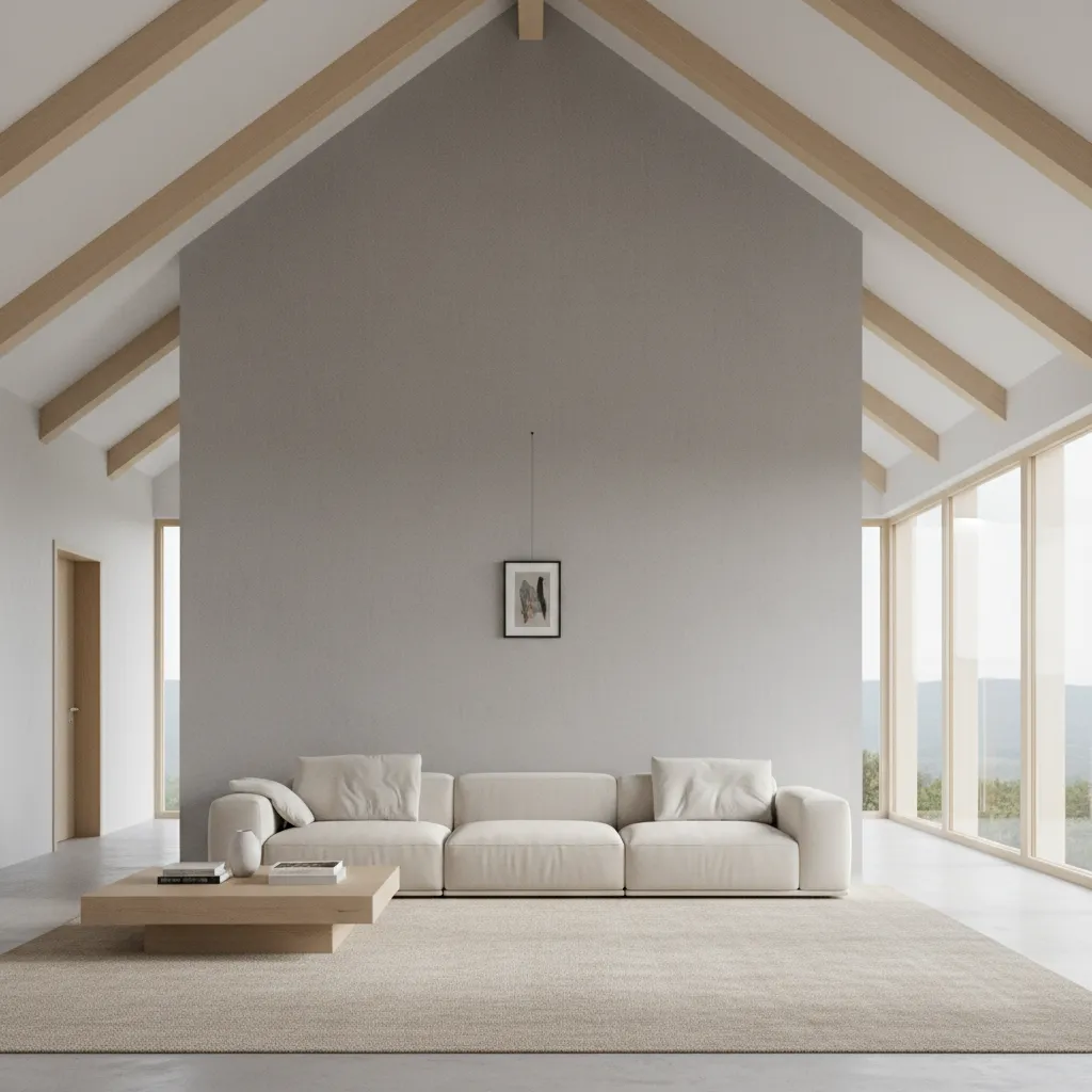 Small artwork placed high on a tall cathedral wall showing scale imbalance