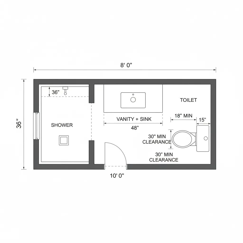 Minimum Clearance Rules for Bathroom Fixtures